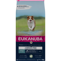 Eukanuba Grain Free S/M Adult väikest ja keskmist tõugu täiskasvanud koertele koos lambalihaga, 12 kg hind ja info | Eukanuba Koerad | hansapost.ee