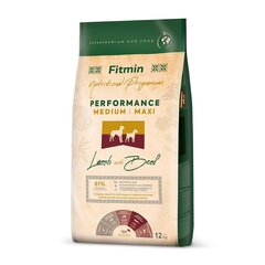 Fitmin Dog Nutritional Programme Medium Maxi Performance keskmist ja suurt tõugu täiskasvanud koertele koos lamba- ja veiselihaga, 12 kg hind ja info | Koerte kuivtoit ja krõbinad | hansapost.ee