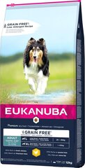 Eukanuba Adult Grain Free L suurt tõugu koertele koos kanaga, 12 kg hind ja info | Eukanuba Lemmikloomatarbed | hansapost.ee