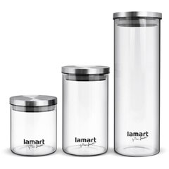 Lamart hoiunõude komplekt, 3 tk., 0,65l + 0,95l + 1,7l цена и информация | Контейнеры для хранения продуктов | hansapost.ee