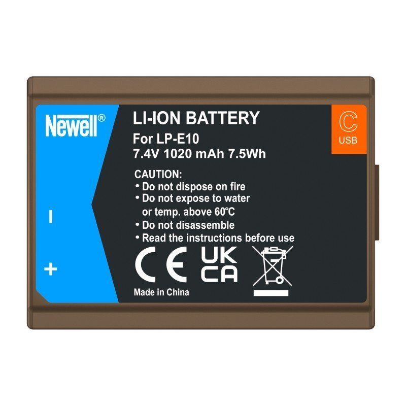 Newell aku Canon LP-E10 USB-C цена и информация | Fotoaparaatide akud ja patareid | hansapost.ee