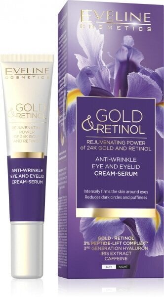 Kortsudevastane kreem-seerum silmaümbruse nahale Eveline Gold & Retinol, 20 ml hind ja info | Silmakreemid ja seerumid | hansapost.ee