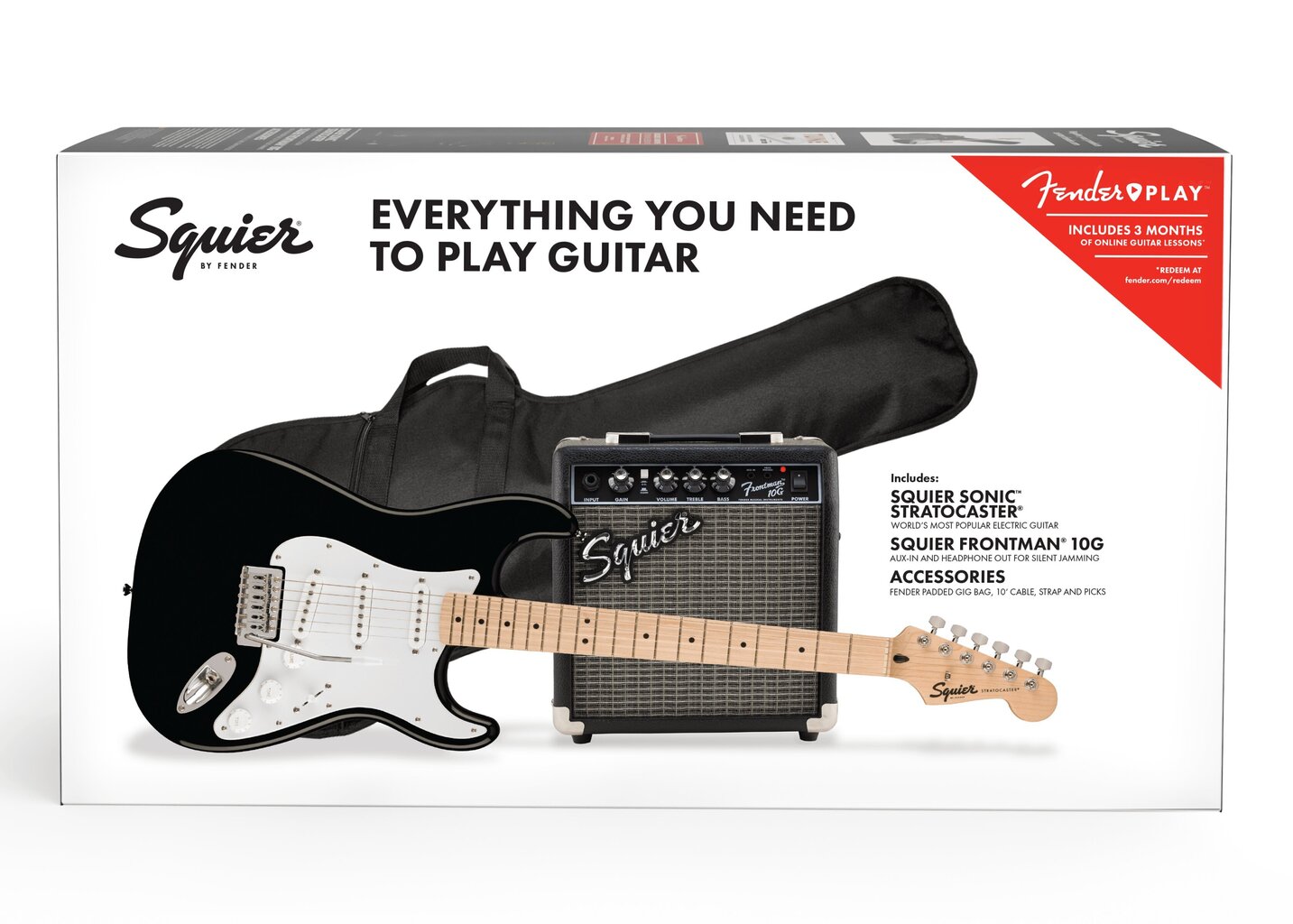 Elektrikitarri komplekt Fender Squier Sonic Stra, Frontman 10G hind ja info | Kitarrid | hansapost.ee