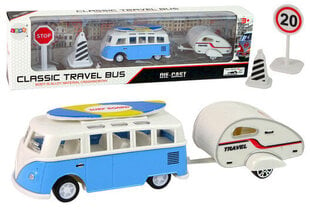 Buss koos matkaauto haagisega Lean Toys, sinine hind ja info | Mänguasjad poistele | hansapost.ee