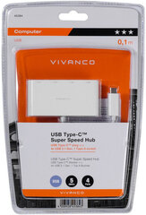 Vivanco USB hub 4-port USB-C Super Speed (45384) цена и информация | Адаптеры, USB-разветвители | hansapost.ee