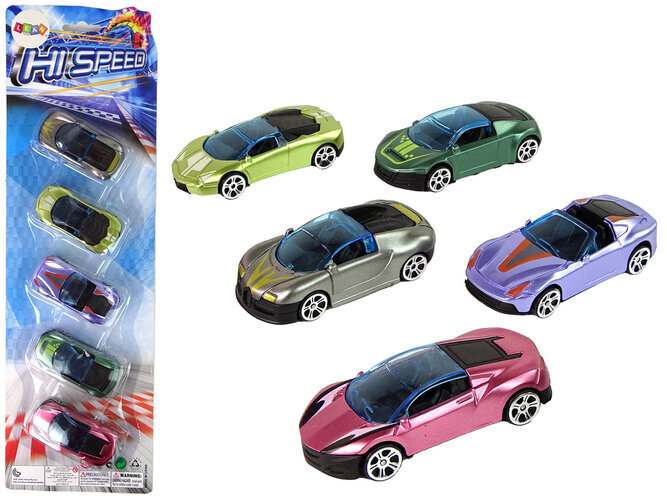 Värviliste sõidukite komplekt Lean Toys, 5-osaline hind ja info | Mänguasjad poistele | hansapost.ee