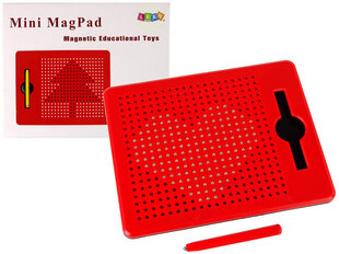 Magnettahvel kuulidega Mini MagPad Lean Toys, punane hind ja info | Arendavad laste mänguasjad | hansapost.ee