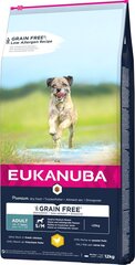 Eukanuba Grain Free Adult small/medium breed väikeste/keskmiste tõugude täiskasvanud koertele, kanaga, 12 kg цена и информация | Eukanuba Товары для животных | hansapost.ee