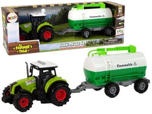 Traktor koos haagisega Lean Toys, roheline hind ja info | Mänguasjad poistele | hansapost.ee
