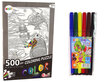 Pusle värvimiseks Kalad Lean Toys, 500 o. цена и информация | Pusled lastele ja täiskasvanutele | hansapost.ee