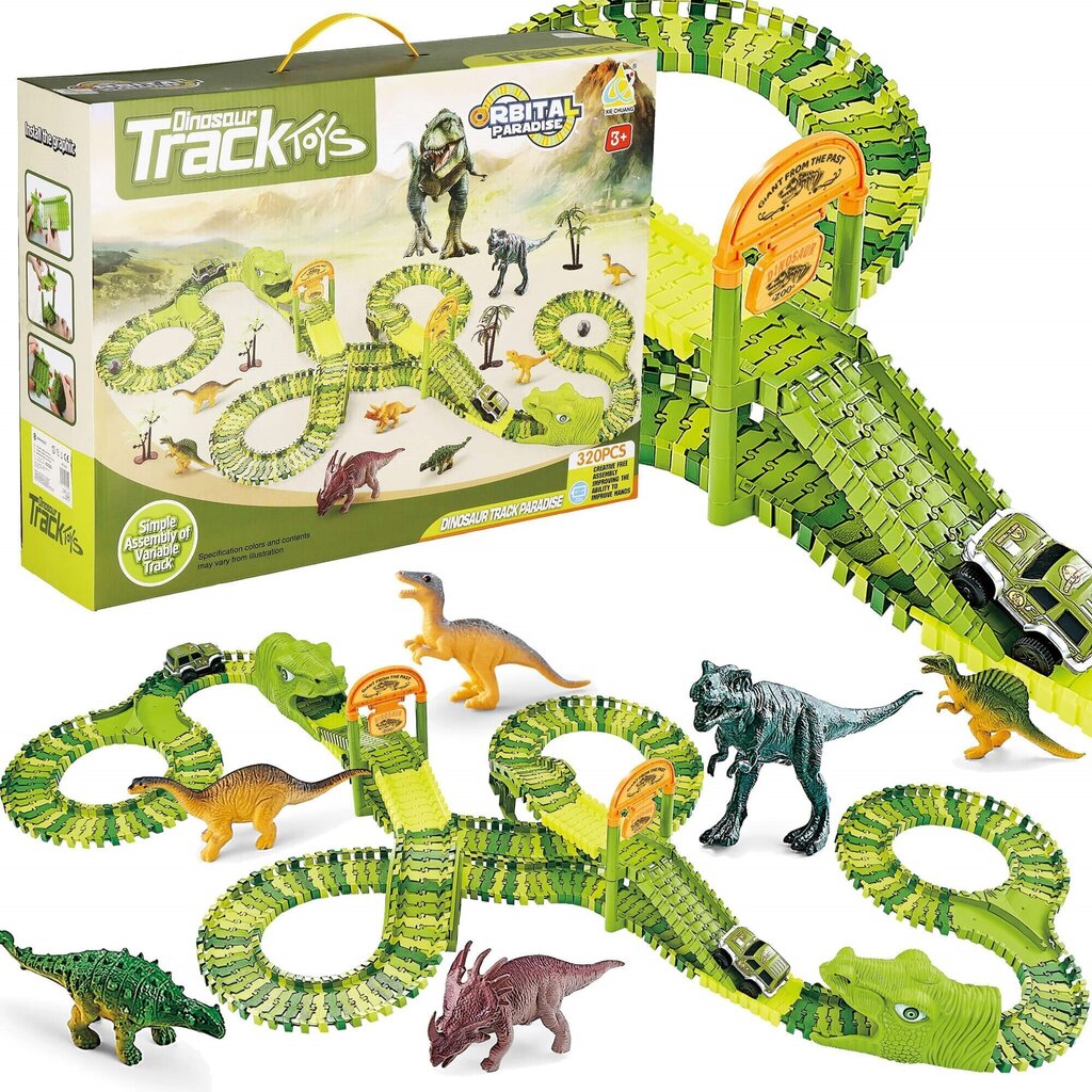 Võidusõidurada Dinosaurus Park Mega Set XXL Springos, 320 d. цена и информация | Mänguasjad poistele | hansapost.ee