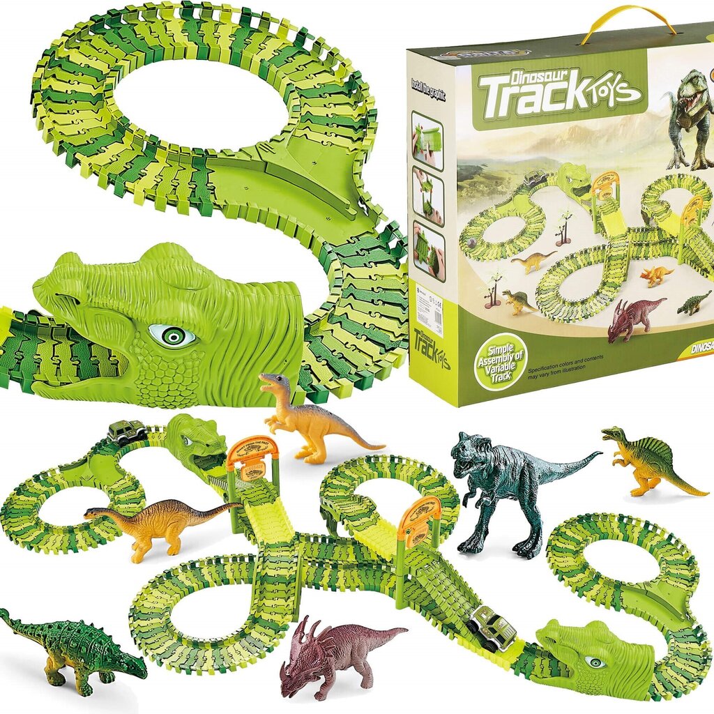 Võidusõidurada Dinosaurus Park Mega Set XXL Springos, 320 d. цена и информация | Mänguasjad poistele | hansapost.ee