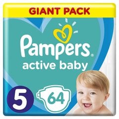 Mähkmed Pampers Active Baby Junior 5 11-16 kg, 64 tk цена и информация | Подгузники | hansapost.ee