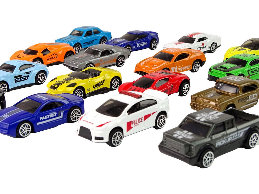 Automudelite komplekt Lean Toys, 16-osaline hind ja info | Mänguasjad poistele | hansapost.ee