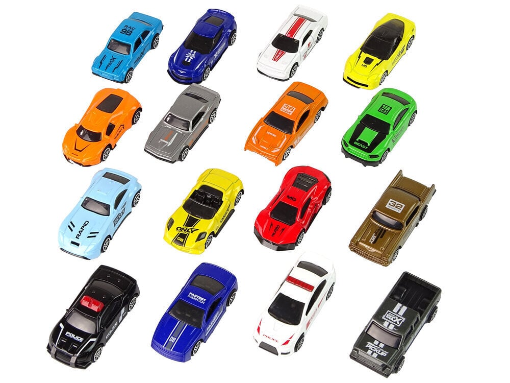 Automudelite komplekt Lean Toys, 16-osaline цена и информация | Mänguasjad poistele | hansapost.ee