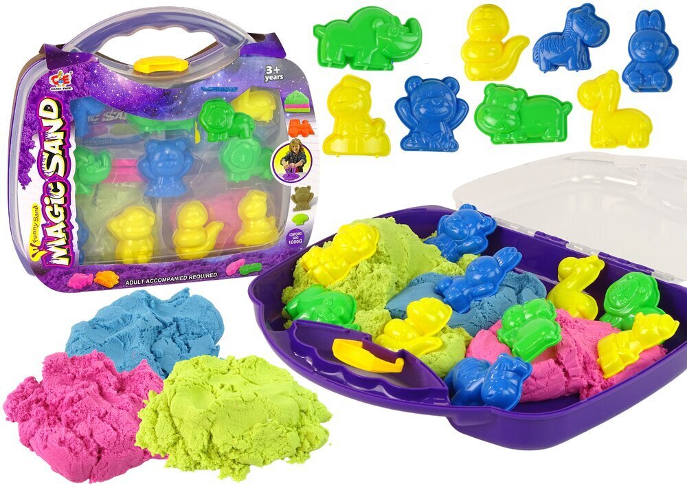 Kineetiline liiv kohvris Lean Toys kohvris, 1 kg hind ja info | Arendavad laste mänguasjad | hansapost.ee