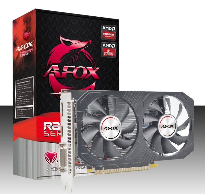 AFOX Radeon RX 560 4GB GDDR5 DVI HDMI DP DUAL FAN (AFRX560-4096D5H4-V2) цена и информация | Videokaardid | hansapost.ee