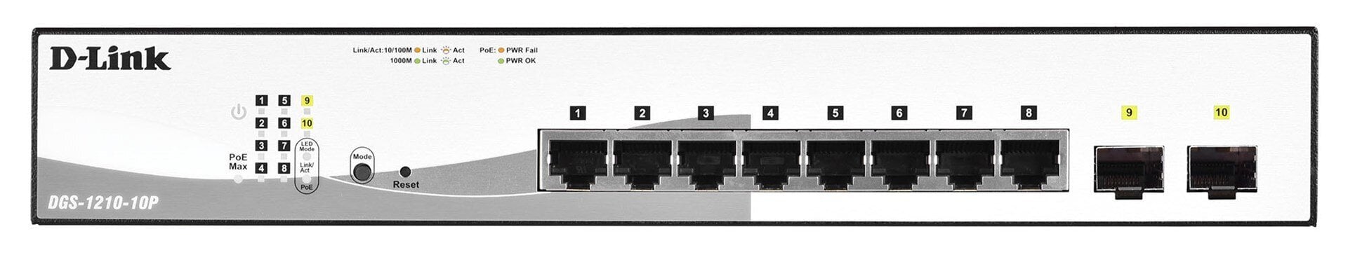 D-link-10-port 10/100/1000 Gigabit PoE hind ja info | Võrgulülitid | hansapost.ee