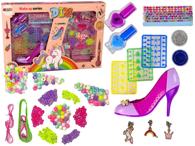Värviline küünte- ja ehetekomplekt Lean Toys hind ja info | Mänguasjad tüdrukutele | hansapost.ee