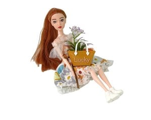 Nukk Emily koos käekoti ja lilledega Lean Toys hind ja info | Mänguasjad tüdrukutele | hansapost.ee