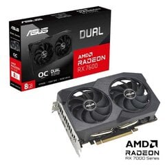 Asus Dual Radeon RX 7600 V2 OC Edition (DUAL-RX7600-O8G-V2) hind ja info | Videokaardid | hansapost.ee