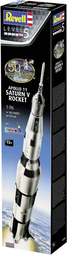 Konstruktor Revell – Apollo 11 Saturn V raketi kinkekomplekt, 1/96, 03704 цена и информация | Klotsid ja konstruktorid | hansapost.ee