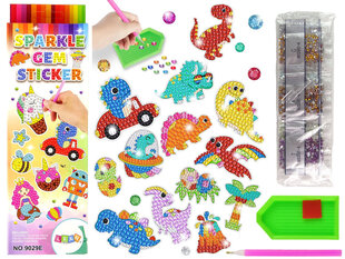 Deimantinės mozaikos lipdukų rinkinys "Dinozaurai" цена и информация | Развивающие игрушки для детей | hansapost.ee