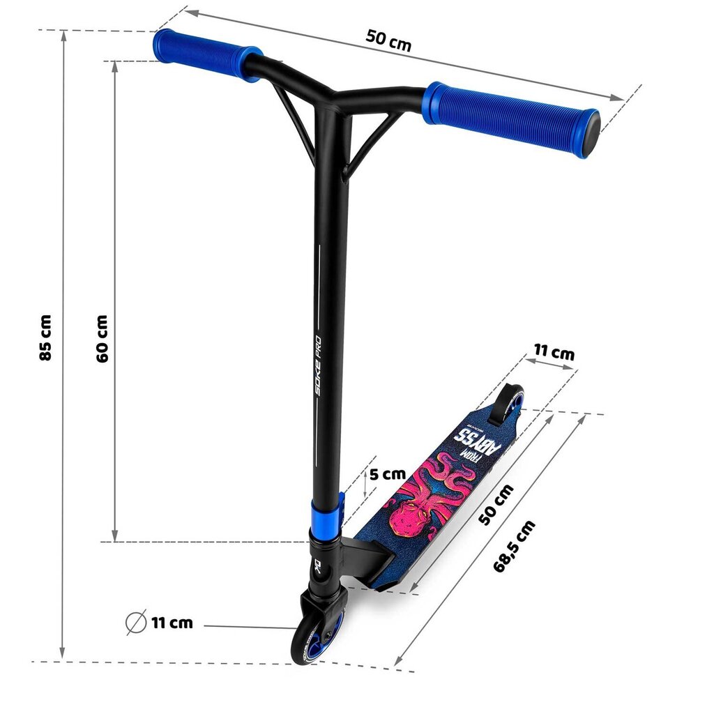 Tõukeratas Soke Pro Abyss (1520-801215) Sinine, 110 mm цена и информация | Tõukerattad | hansapost.ee