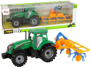 Kaarutiga traktor Lean Toys, roheline/kollane hind ja info | Mänguasjad poistele | hansapost.ee