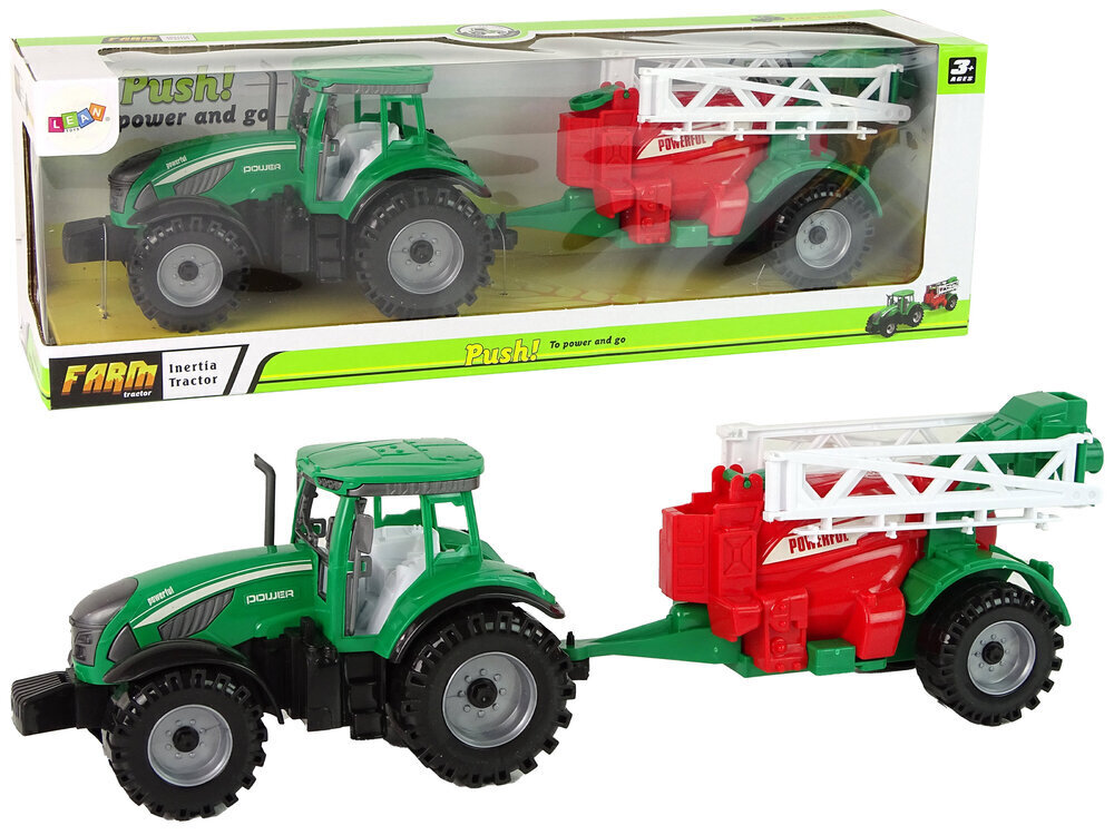 Pritsiga traktor Lean Toys, roheline/punane цена и информация | Mänguasjad poistele | hansapost.ee