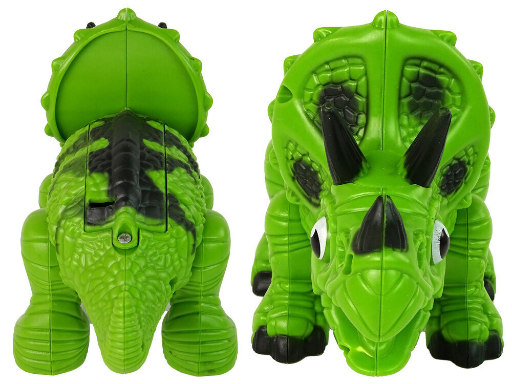 Interaktiivne dinosaurus Triceratops efektidega Lean Toys, roheline цена и информация | Mänguasjad poistele | hansapost.ee