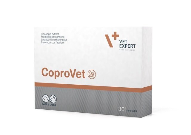 Seedimist soodustavad kapslid VetExpert CoproVet, 30 kapslit цена и информация | Vitamiinid ja parasiiditõrje | hansapost.ee