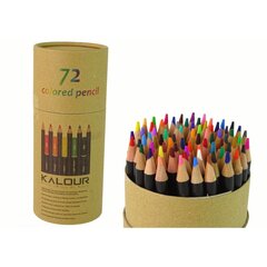 Värviliste pliiatsite komplekt ümbrises Kalour, 74 tk. hind ja info | Kunstitarbed, voolimise tarvikud | hansapost.ee