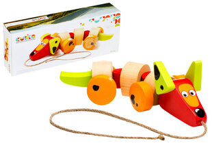 Puidust järelveetav mänguasi Koer Cubika hind ja info | Beebide mänguasjad | hansapost.ee