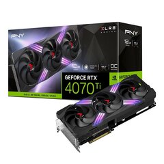 PNY Graafikakaart GeForce RTX 4070Ti 12GB XLR8 Gaming Verto OC VCG4070T12TFXXPB1-O hind ja info | Videokaardid | hansapost.ee