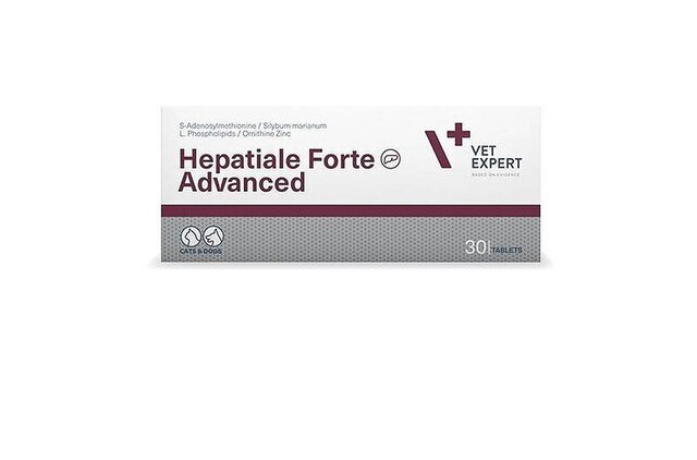 Lisatoit lemmikloomadele maksafunktsiooni toetamiseks Vet Expert Hepatiale Forte Advanced 30 tab. hind ja info | Vitamiinid ja parasiiditõrje | hansapost.ee