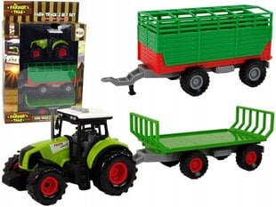 Traktor koos haagistega Lean Toys, roheline hind ja info | Mänguasjad poistele | hansapost.ee