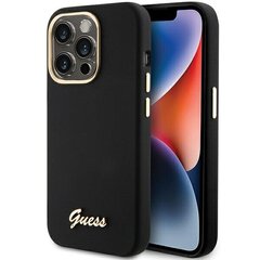 Guess GUHCP15XSMBSLK iPhone 15 Pro Max 6.7" czarny|black hardcase Silicone Script Metal Logo & Frame цена и информация | Чехлы для телефонов | hansapost.ee