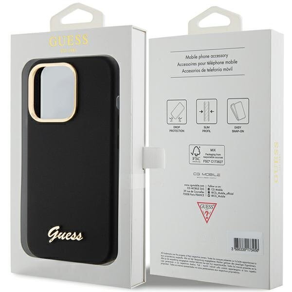 Guess GUHCP15LSMBSLK iPhone 15 Pro 6.1" hind ja info | Telefonide kaitsekaaned ja -ümbrised | hansapost.ee