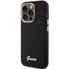 Guess GUHCP15LSMBSLK iPhone 15 Pro 6.1" czarny|black hardcase Silicone Script Metal Logo & Frame цена и информация | Чехлы для телефонов | hansapost.ee