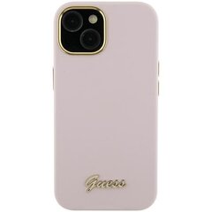 Guess GUHCP15XSMBSLP iPhone 15 Pro Max 6.7" różowy|pink hardcase Silicone Script Metal Logo & Frame цена и информация | Чехлы для телефонов | hansapost.ee