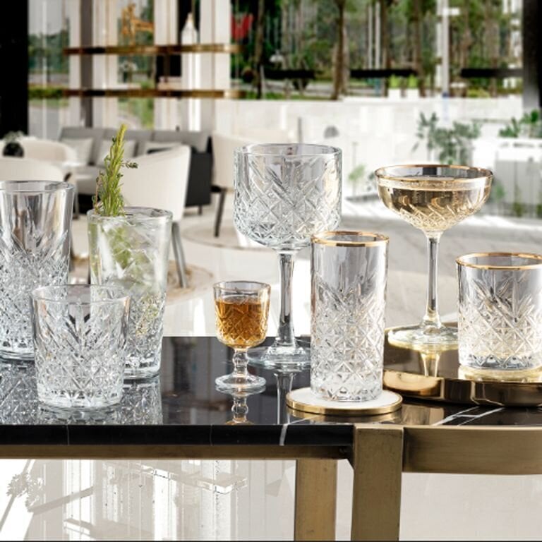 Pasabahce Timeless Gold klaaside komplekt, 450 ml, 4-osaline hind ja info | Klaasid, kruusid ja kannud | hansapost.ee