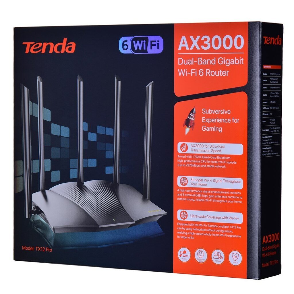 Tenda TX12 Pro цена и информация | Ruuterid | hansapost.ee