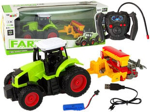Rc traktor heinapressiga Lean Toys, roheline hind ja info | Mänguasjad poistele | hansapost.ee