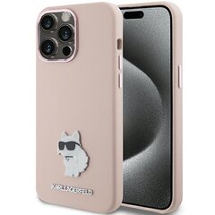 Karl Lagerfeld KLHCP15LSMHCNPP iPhone 15 Pro 6.1" różowy|pink Silicone Choupette Metal Pin цена и информация | Чехлы для телефонов | hansapost.ee