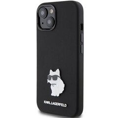 Karl Lagerfeld KLHCP15MSMHKNPK iPhone 15 Plus 6.7" czarny|black Silicone Ikonik Metal Pin цена и информация | Чехлы для телефонов | hansapost.ee