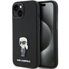 Karl Lagerfeld KLHCP15MSMHKNPK iPhone 15 Plus 6.7" czarny|black Silicone Ikonik Metal Pin цена и информация | Чехлы для телефонов | hansapost.ee