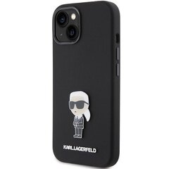 Karl Lagerfeld KLHCP15MSMHKNPK iPhone 15 Plus 6.7" czarny|black Silicone Ikonik Metal Pin цена и информация | Чехлы для телефонов | hansapost.ee