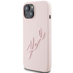 Чехол Karl Lagerfeld для iPhone 15 6,1 KLHCP15SSKSBMCP розовый HC SILICONE KARL SCRIPT LOGO цена и информация | Чехлы для телефонов | hansapost.ee