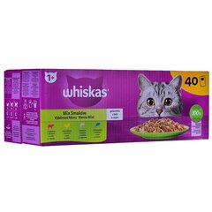 Whiskas kana, lõhe, veiseliha ja tuunikalaga, 40x85 g цена и информация | Консервы для кошек | hansapost.ee